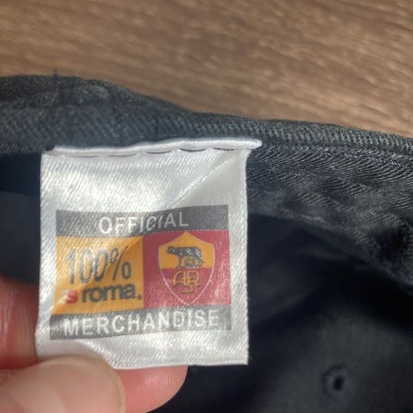 Mens A.S Roma Official Merch Hat Black& Orange Distressed - Picture 7 of 9